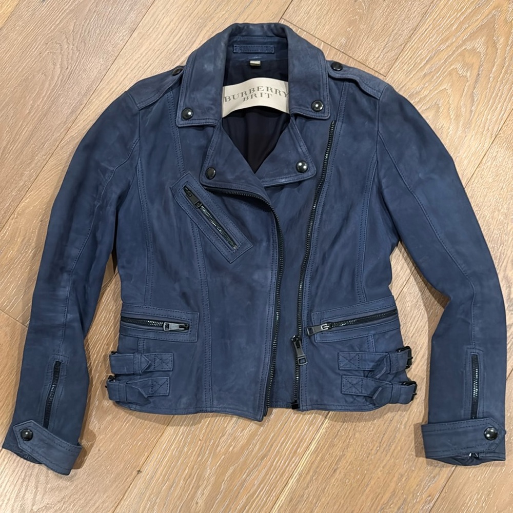 Well loved lamb suede moto jacket